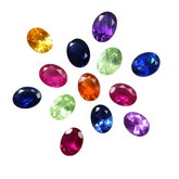 12 Pcs 7x5 MM Natural Sapphire Mix Color CERTIFIED Oval Lot Gemstone