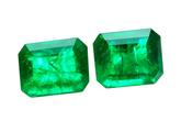 16.23 Carat Natural Precious Green Emerald Pair Rare Loose Gemstone Emerald Cut