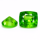 16.15 Ct Natural CERTIFIED Green Peridot Square Cushion Cut Loose Gemstone Pair
