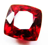 Certified 8.60 Ct natural ruby red cushion cut gemstone, clarity enhanced, ideal for earrings or fine jewellery making.