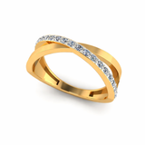 The Eternal Embrace, 18K Gold Diamond Crossover Ring