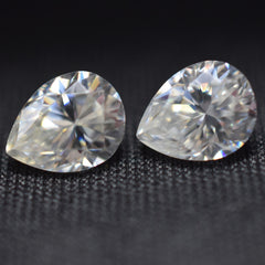 CERTIFIED Moissanite Pair Pear Shape Loose Gemstone 5x7 MM VVS1 D Color 2 Pcs