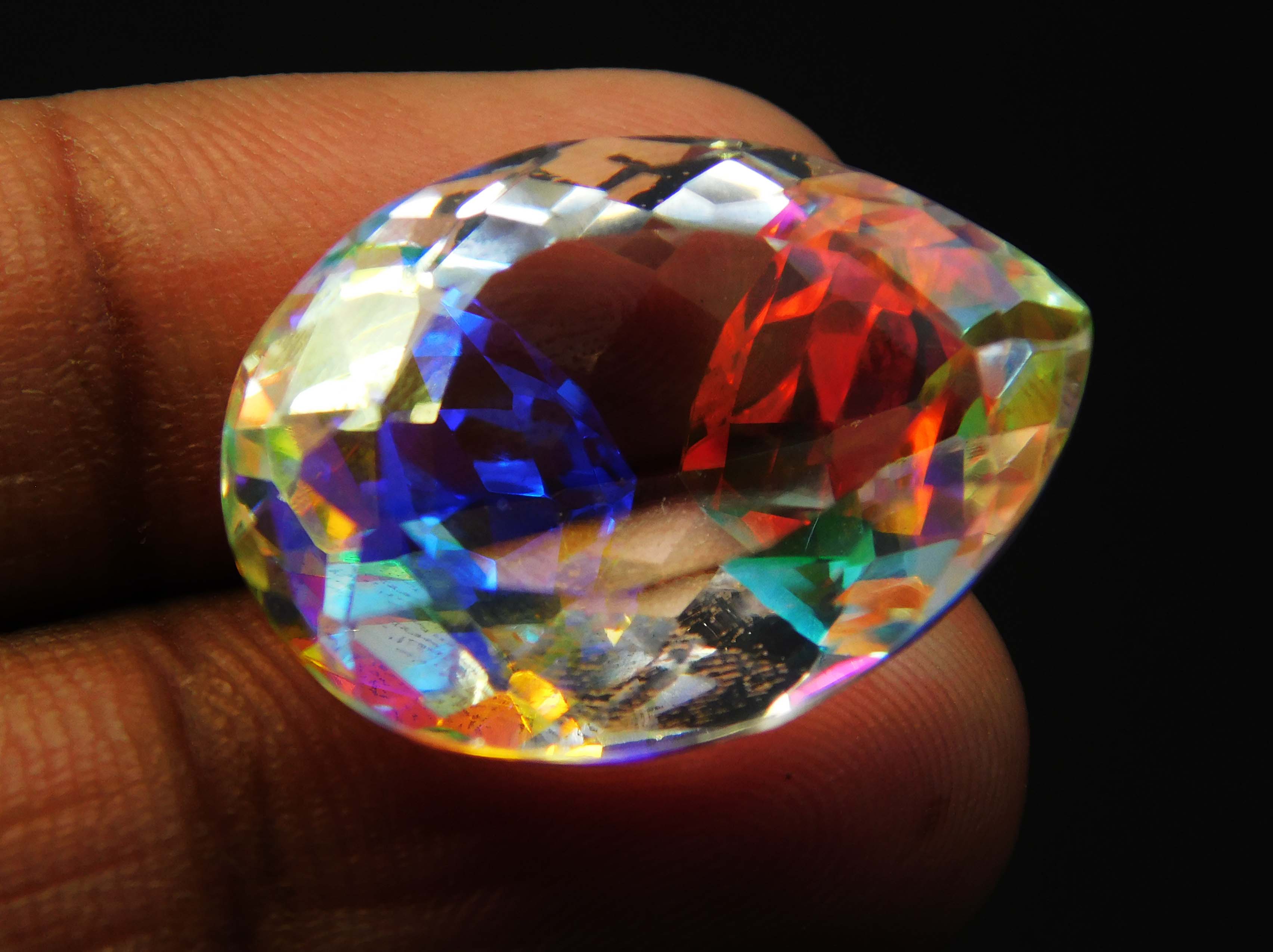 20.85 Carat CERTIFIED Loose Gemstone A+ Mystic Topaz Emerald Shape