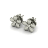 Sterling Silver Floral Stud Earrings (925 Silver)