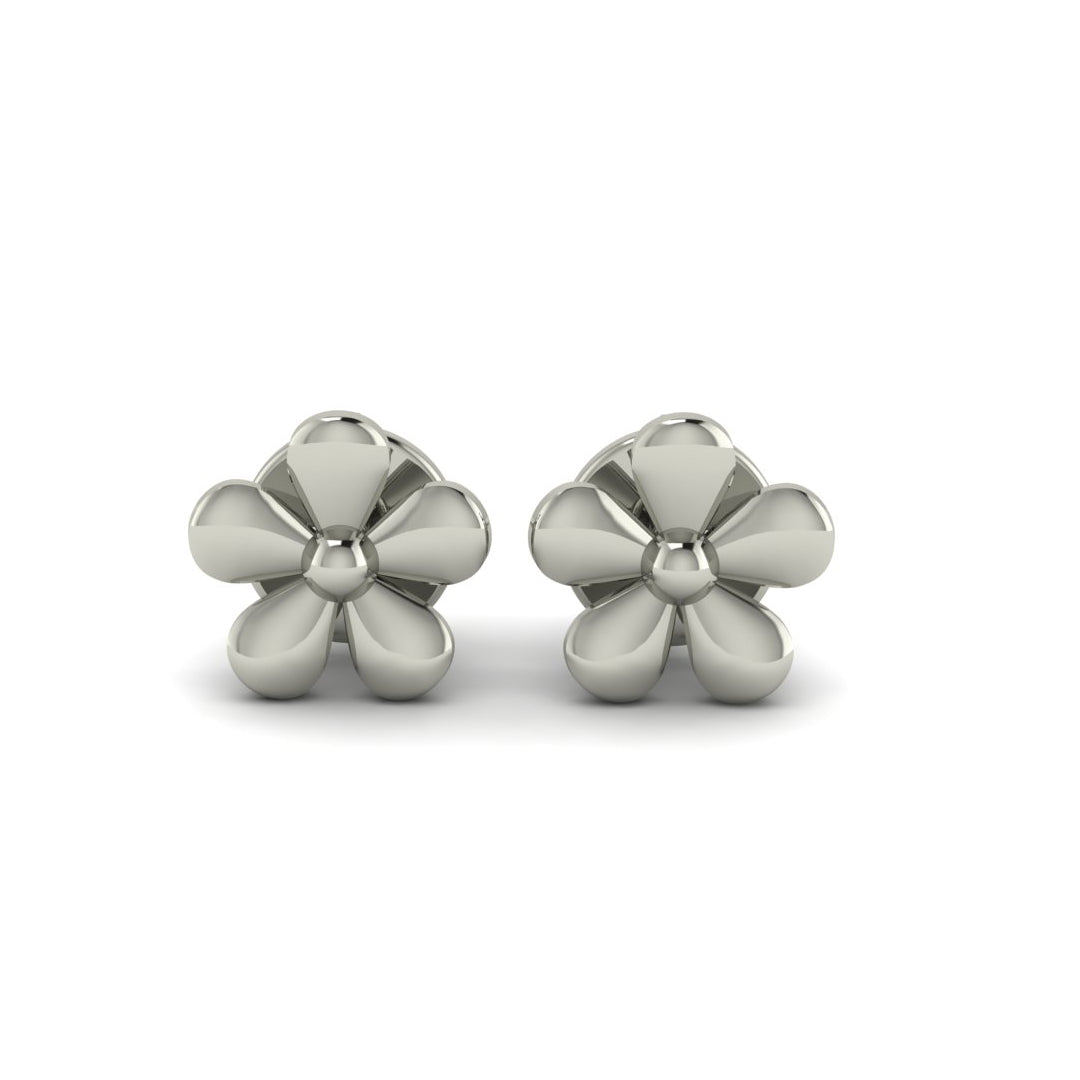 Sterling Silver Floral Stud Earrings (925 Silver)