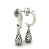 925 Silver Openwork Teardrop Drop Earrings