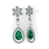 Timeless Elegance Green Teardrop Diamond Drop Earrings