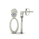 Modern Oval Diamond Drop Earrings (925 Silver)