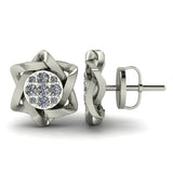 Nova Star Diamond Stud Earrings in Sterling Silver