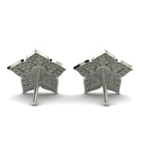 Sterling Silver Pavé Diamond Star Stud Earrings