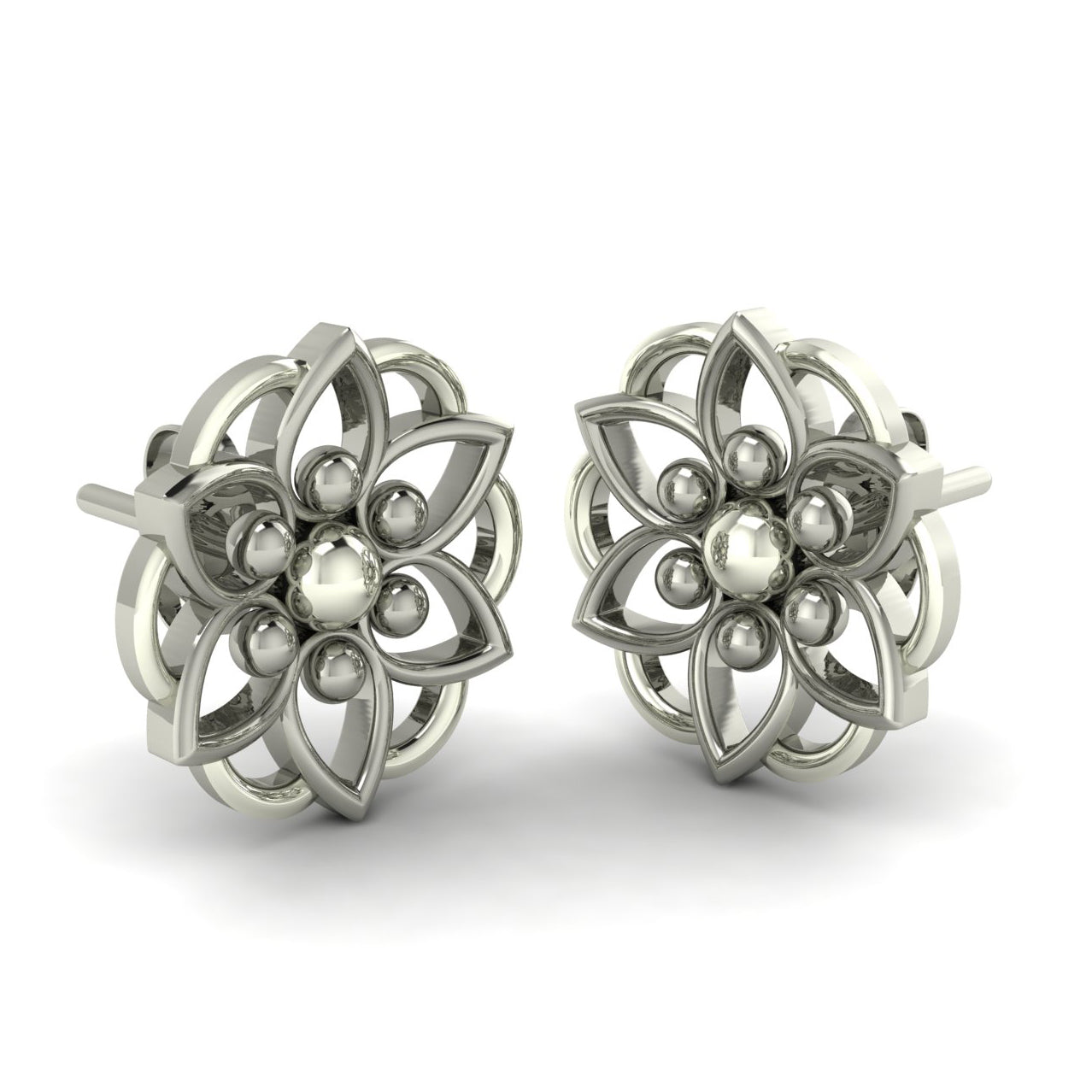 Sterling Silver Floral Stud Earrings for Women