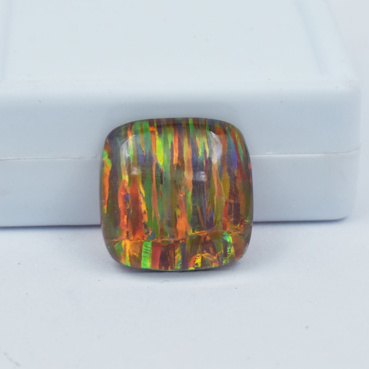 Square Cushion Cut 11.30 Carat Natural Opal Multi-Color Loose Gemstone CERTIFIED