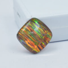 Square Cushion Cut 11.30 Carat Natural Opal Multi-Color Loose Gemstone CERTIFIED