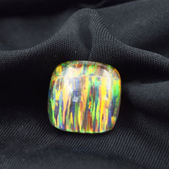 Square Cushion Cut 11.30 Carat Natural Opal Multi-Color Loose Gemstone CERTIFIED