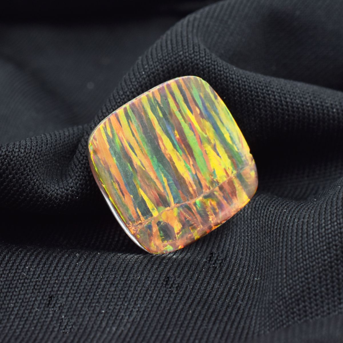 Square Cushion Cut 11.30 Carat Natural Opal Multi-Color Loose Gemstone CERTIFIED