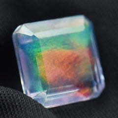 Natural Boulder Opal Multi-Color Square Shape 9.5 Carat CERTIFIED Loose Gemstone