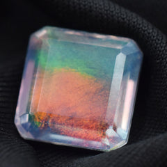 Natural Boulder Opal Multi-Color Square Shape 9.5 Carat CERTIFIED Loose Gemstone