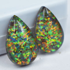 15.95 Ct Multi-Color NATURAL Pear Cut Pair Opal Loose Gemstone CERTIFIED