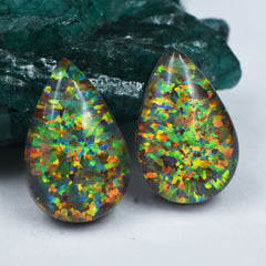 15.95 Ct Multi-Color NATURAL Pear Cut Pair Opal Loose Gemstone CERTIFIED