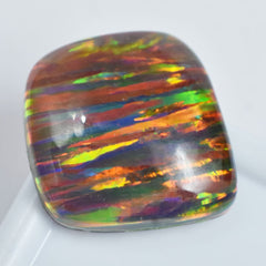 Natural Opal Cabochon Cut 13.60 Ct Multi-Color CERTIFIED Loose Gemstone