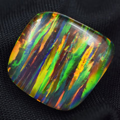 Natural Opal Cabochon Cut 13.60 Ct Multi-Color CERTIFIED Loose Gemstone