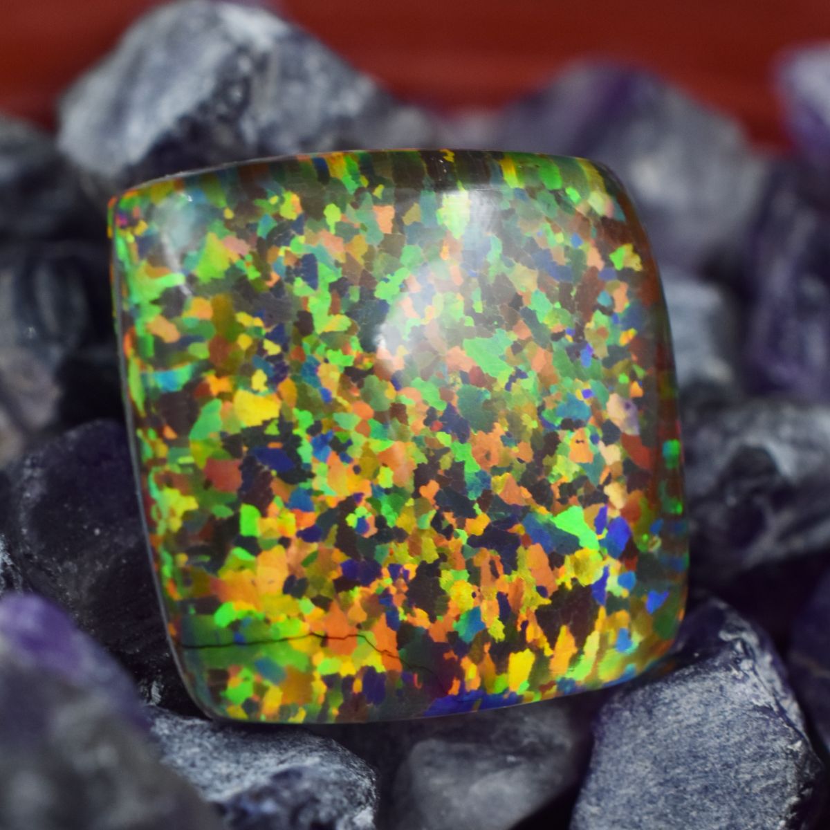 CERTIFIED Opal Cabochon Cut 15.90 Ct Natural Multi-Color Loose Gemstone