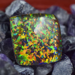 CERTIFIED Opal Cabochon Cut 15.90 Ct Natural Multi-Color Loose Gemstone