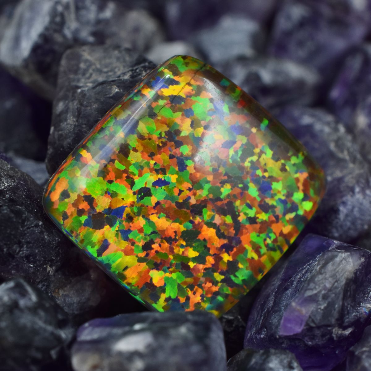 CERTIFIED Opal Cabochon Cut 15.90 Ct Natural Multi-Color Loose Gemstone