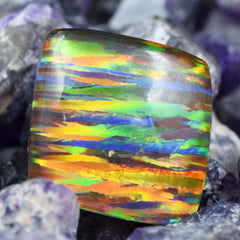 Natural CERTIFIED Opal Cabochon Cut 15.65 Ct Multi-Color Loose Gemstone