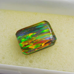 Emerald Cut 8.10 Carat Natural Boulder Opal Multi-Color OPAL CERTIFIED Loose Gemstone