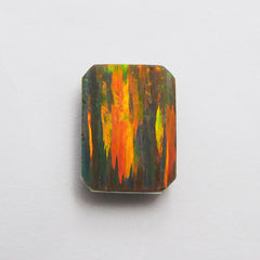 Emerald Cut 8.10 Carat Natural Boulder Opal Multi-Color OPAL CERTIFIED Loose Gemstone
