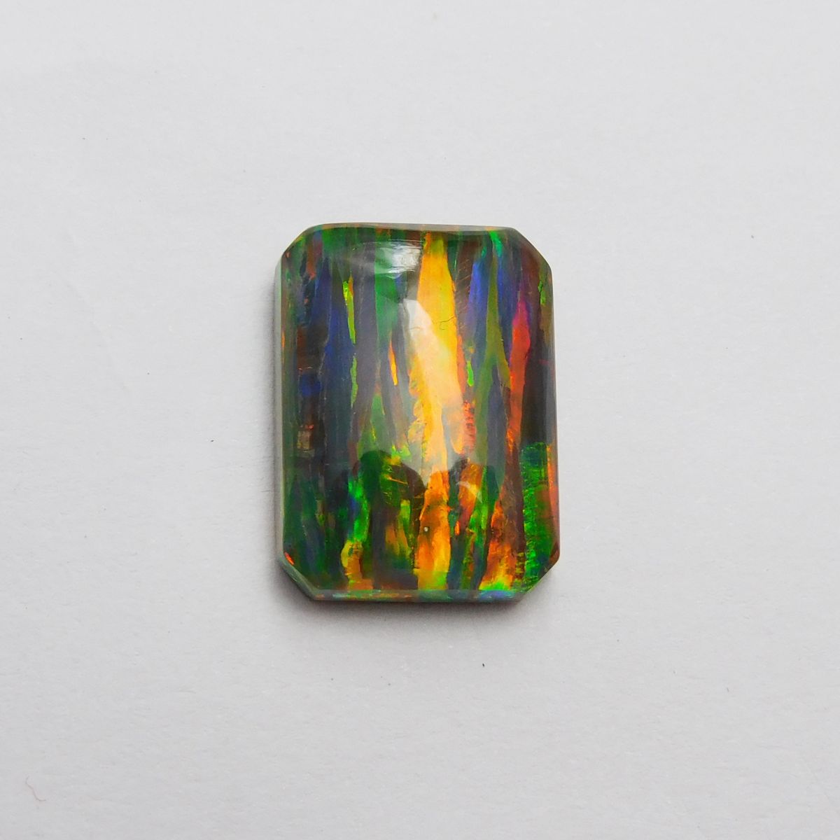 Emerald Cut 8.10 Carat Natural Boulder Opal Multi-Color OPAL CERTIFIED Loose Gemstone