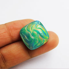 Square Cut CERTIFIED 18.65 Ct Doublet Opal Natural Opal Ring Size Loose Gemstone