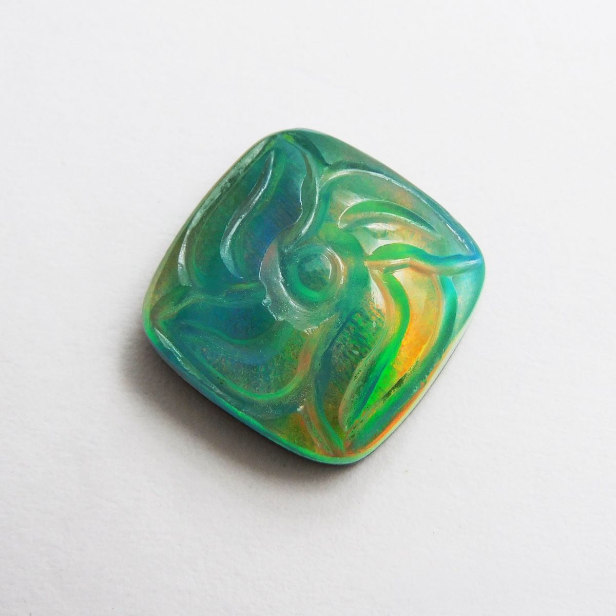 Square Cut CERTIFIED 18.65 Ct Doublet Opal Natural Opal Ring Size Loose Gemstone