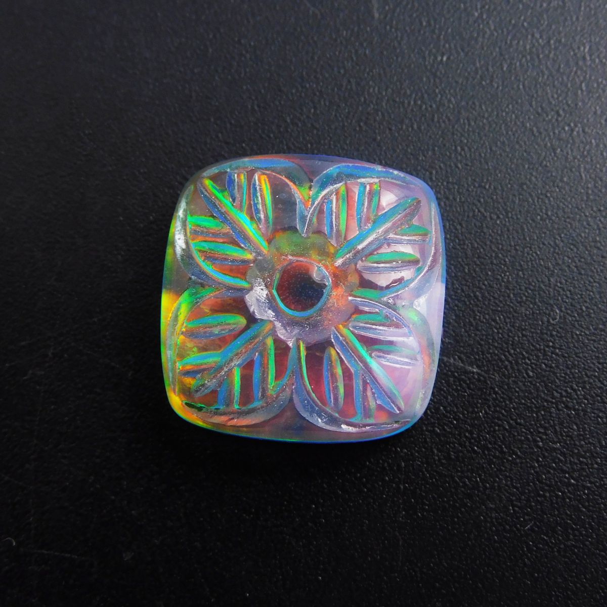 Square Shape 14.45 Ct CERTIFIED Natural Doublet Opal Ring Size Loose Gemstone
