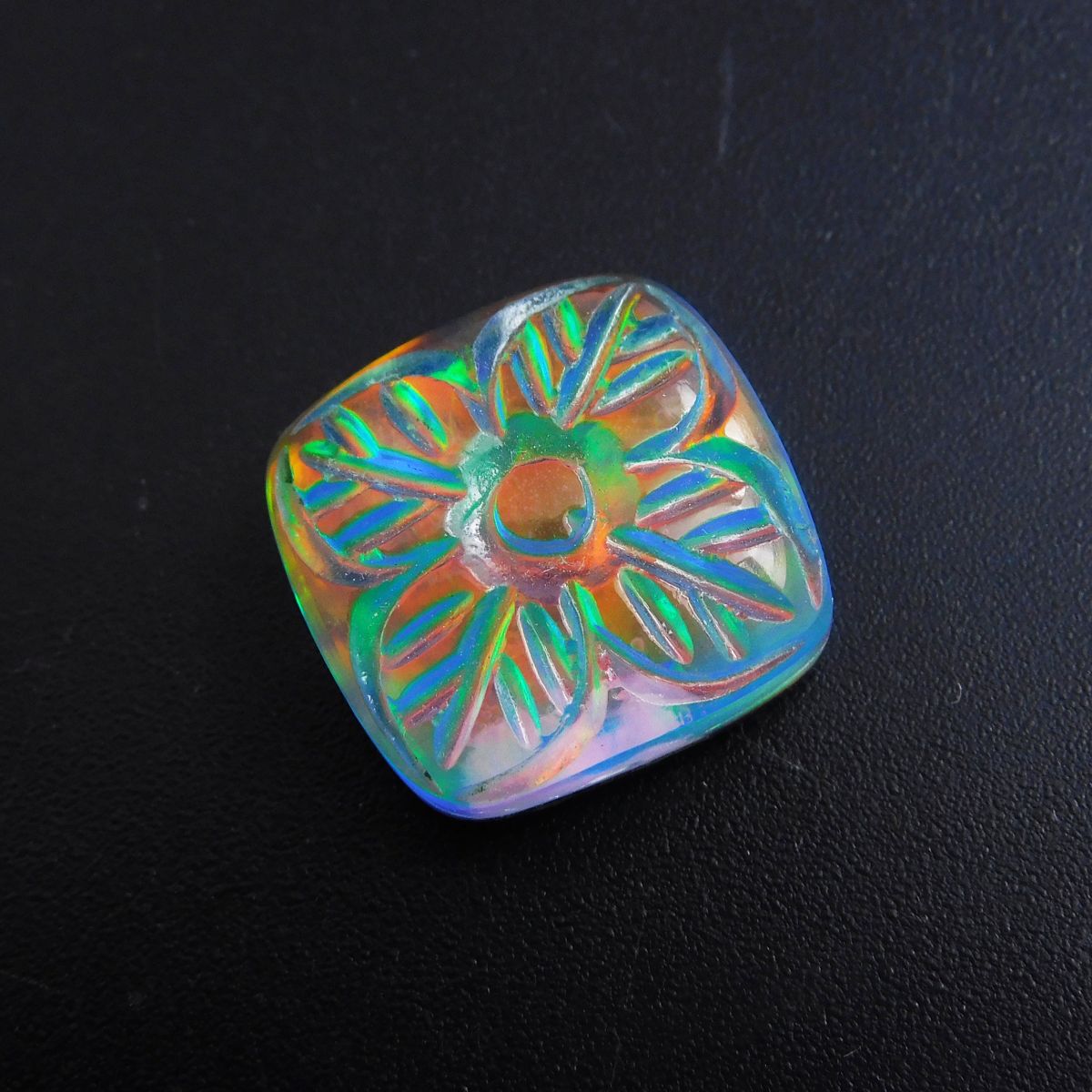 Square Shape 14.45 Ct CERTIFIED Natural Doublet Opal Ring Size Loose Gemstone