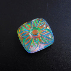 Square Shape 14.45 Ct CERTIFIED Natural Doublet Opal Ring Size Loose Gemstone