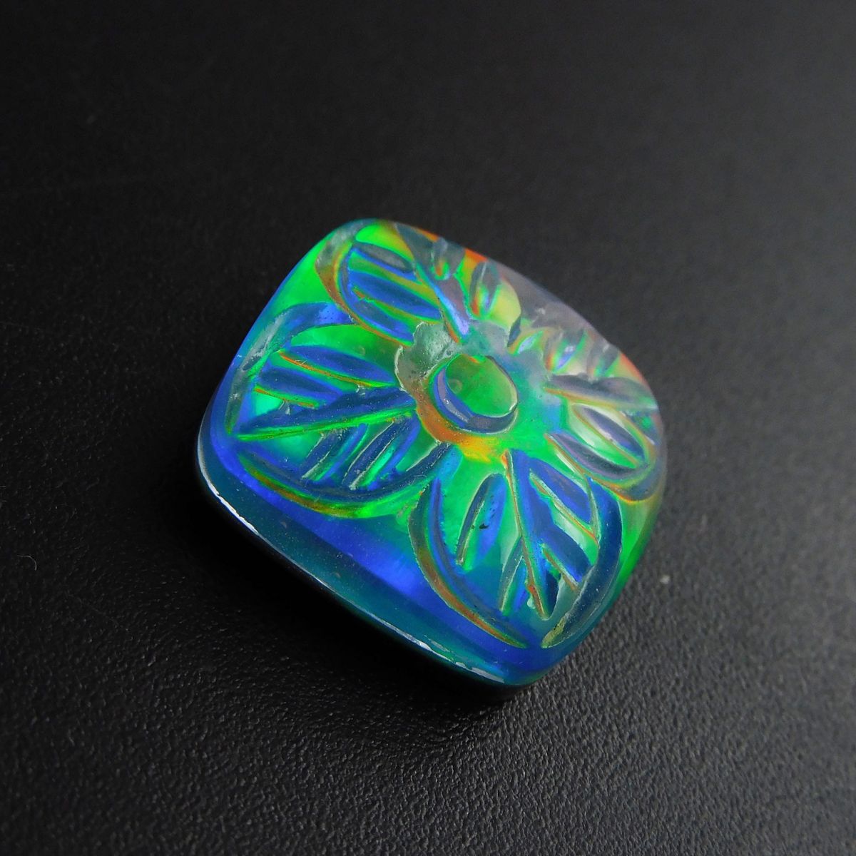 Square Shape 14.45 Ct CERTIFIED Natural Doublet Opal Ring Size Loose Gemstone