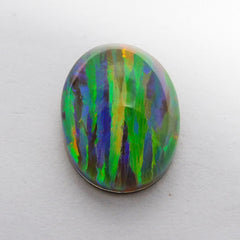 Natural Multi Color Oval Cut Boulder Opal 6.75 Carat CERTIFIED Loose Gemstone