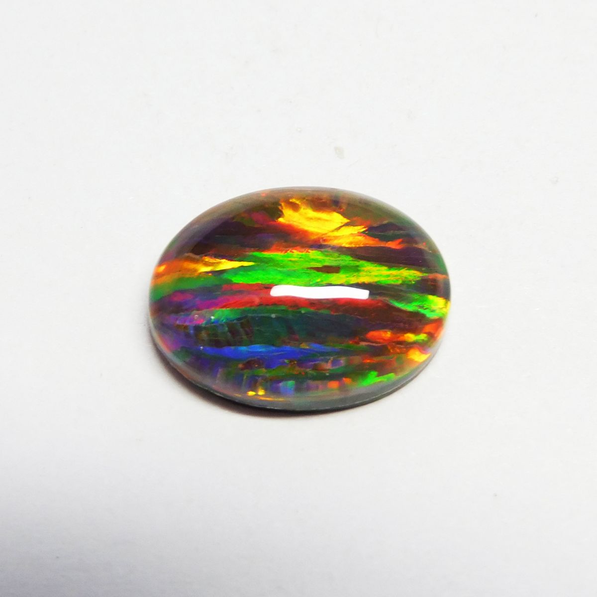 Natural Multi Color Oval Cut Boulder Opal 6.75 Carat CERTIFIED Loose Gemstone