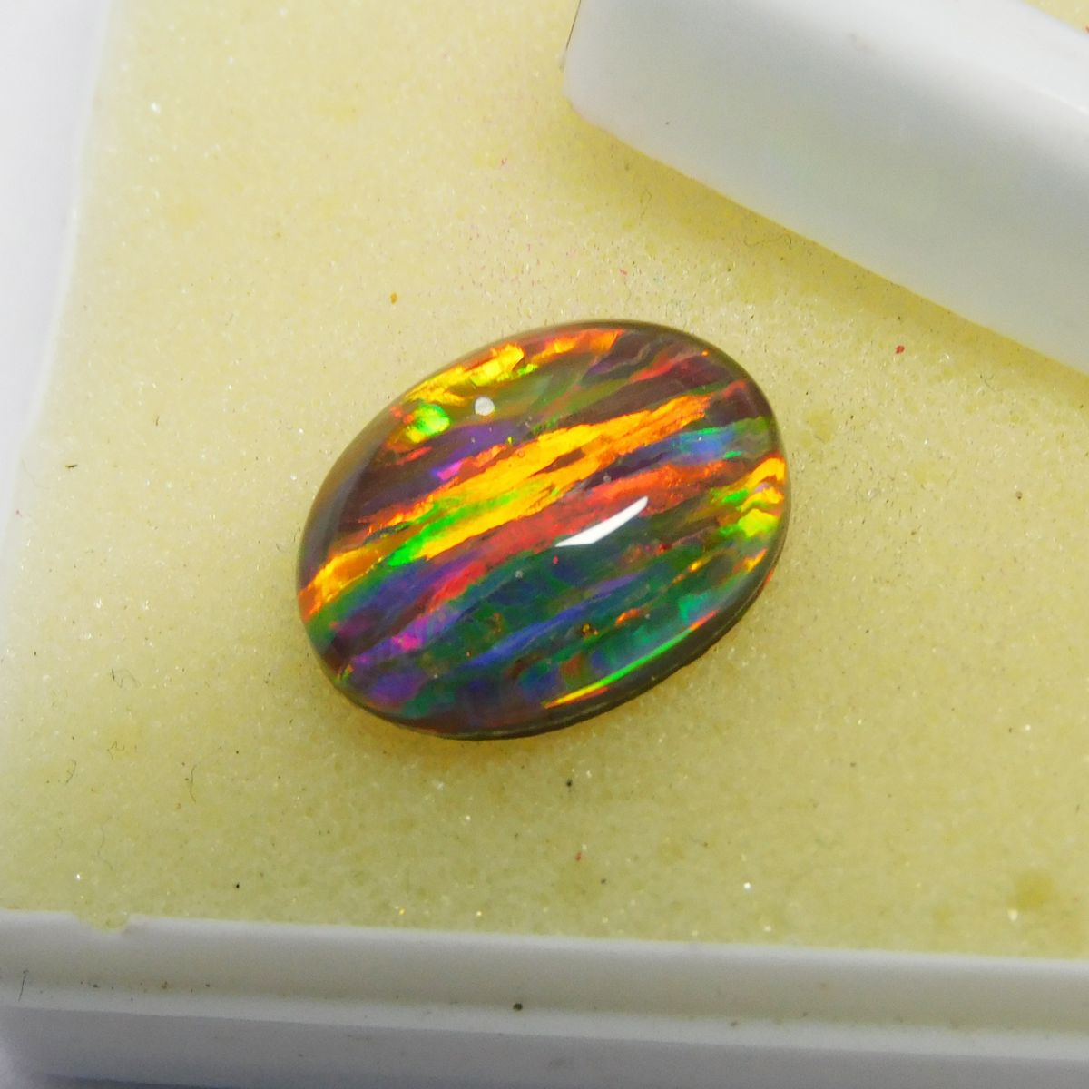 Natural Multi Color Oval Cut Boulder Opal 6.75 Carat CERTIFIED Loose Gemstone