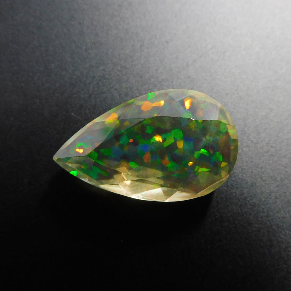 Perfect Pear Cut Doublet Multi-Color OPAL 11.75 Carat Natural Loose Gemstone CERTIFIED