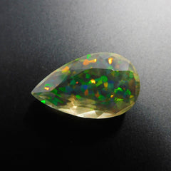 Perfect Pear Cut Doublet Multi-Color OPAL 11.75 Carat Natural Loose Gemstone CERTIFIED