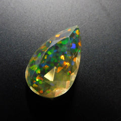 Perfect Pear Cut Doublet Multi-Color OPAL 11.75 Carat Natural Loose Gemstone CERTIFIED