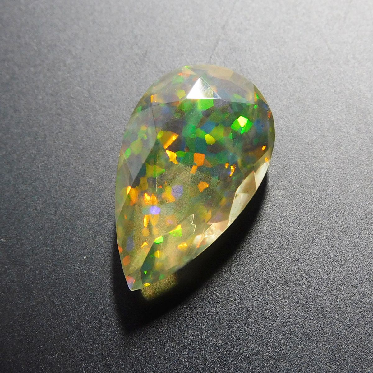 Perfect Pear Cut Doublet Multi-Color OPAL 11.75 Carat Natural Loose Gemstone CERTIFIED