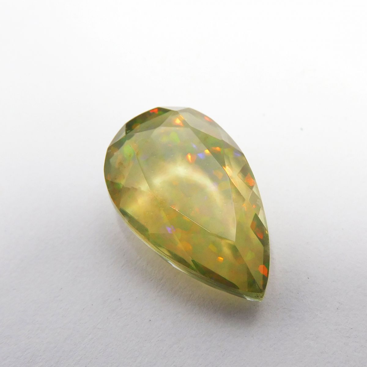 Perfect Pear Cut Doublet Multi-Color OPAL 11.75 Carat Natural Loose Gemstone CERTIFIED