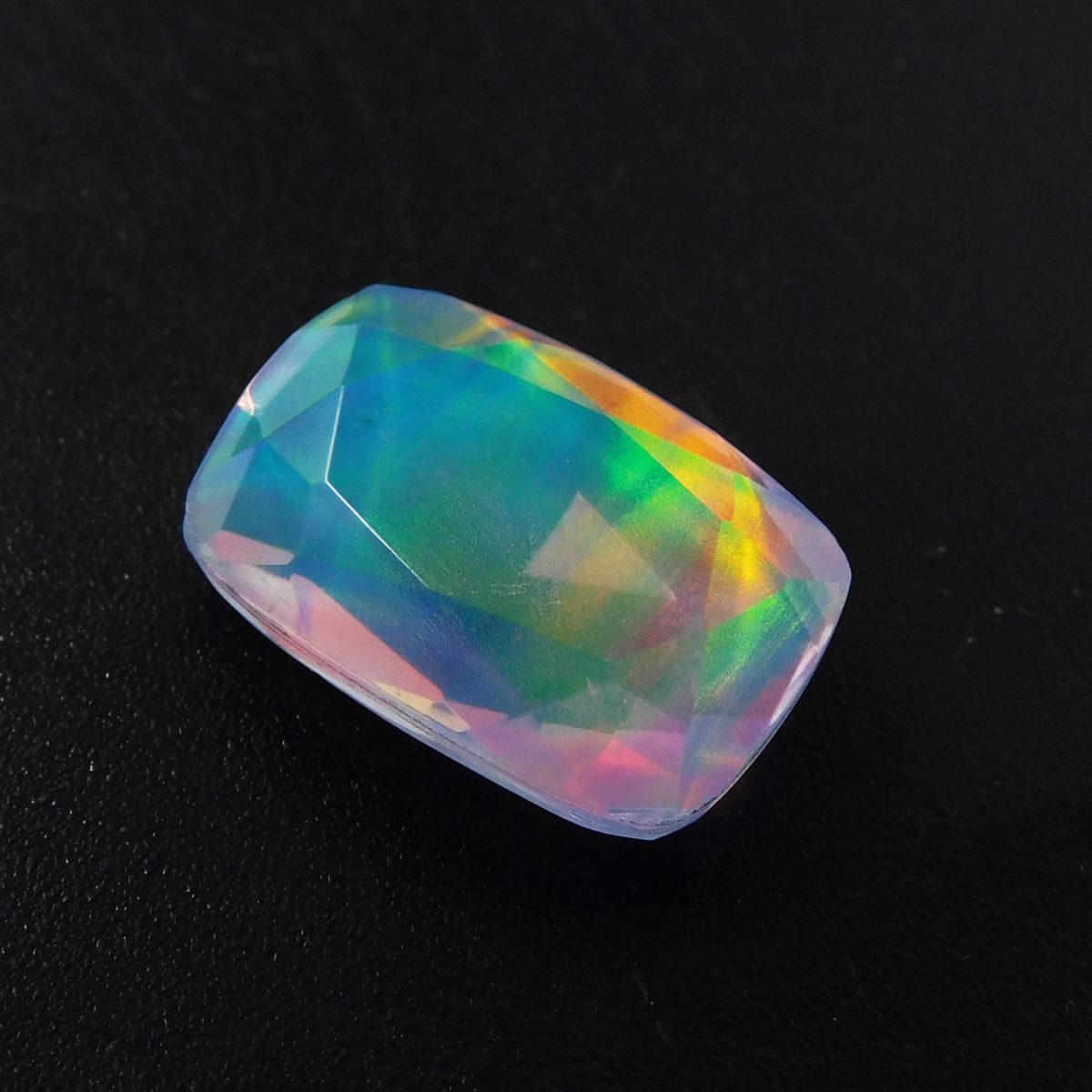11.88 Ct CERTIFIED Natural Multi-Color Doublet Opal Cushion Cut Loose Gemstone