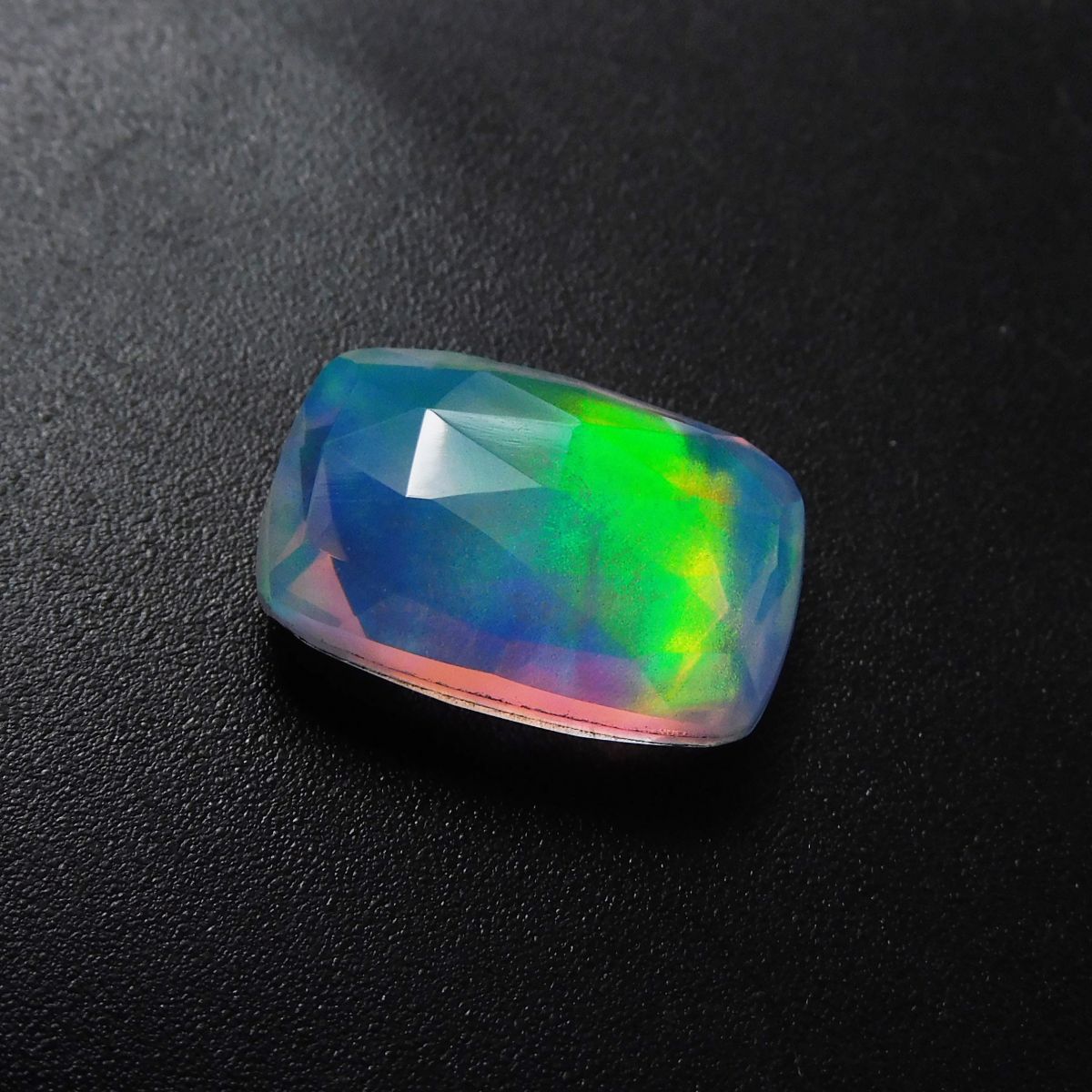 11.88 Ct CERTIFIED Natural Multi-Color Doublet Opal Cushion Cut Loose Gemstone