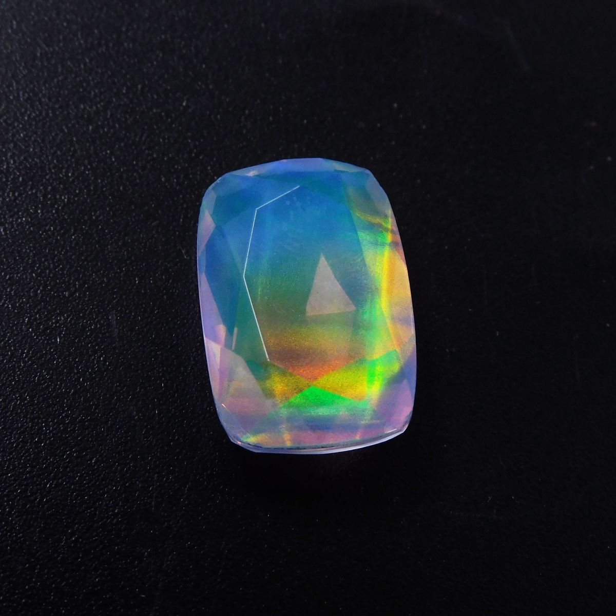 11.88 Ct CERTIFIED Natural Multi-Color Doublet Opal Cushion Cut Loose Gemstone