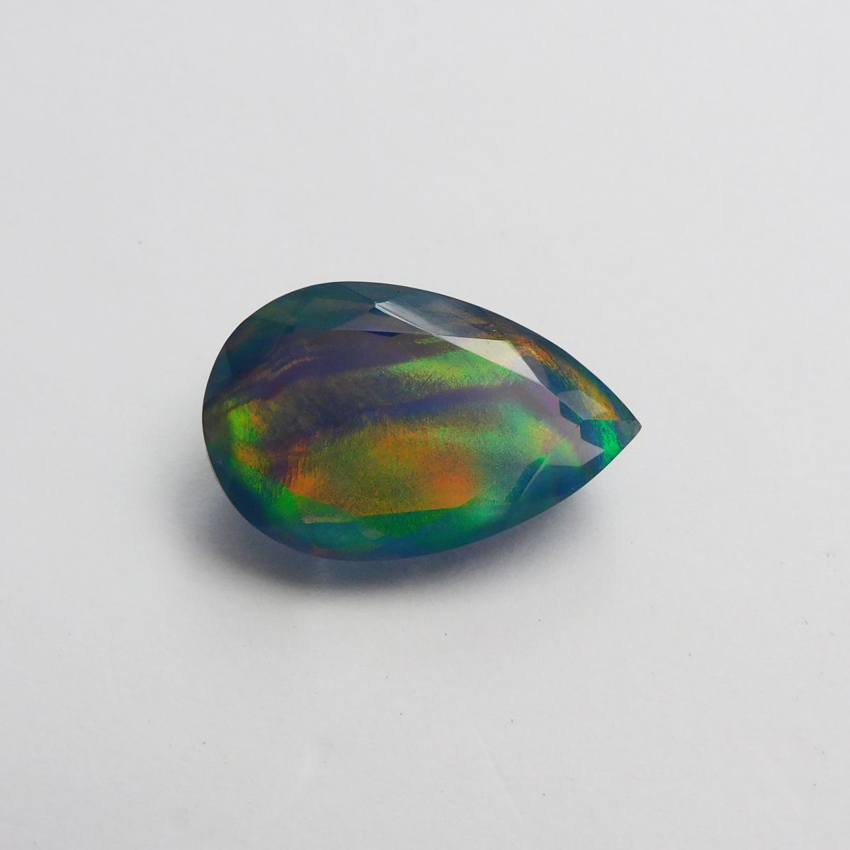 17.60 Carat Natural Fire OPAL Doublet Opal Beautiful Pear Cut CERTIFIED Gemstone